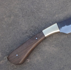 Nouveau couteau Seax Viking en acier à haute teneur en carbone 1095 forgé à la main - Lame de 16,5 pouces, manche en bois et laiton, finition haute brillance, médiéval et historique - Product Image 3