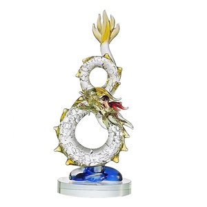2024 thiết kế mới Zodiac bức tượng nhỏ động vật thủy tinh thủ công rồng - Product Image 3