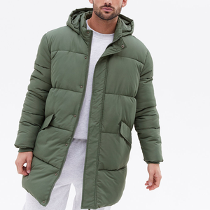 <b>Men's</b> <b>Long</b> Hooded <b>Puffer</b> Jacket Olive Green Windproof Thick Quilted Winter <b>Coat</b> Stand Collar Front Camouflage Zipper Pockets - Product Image 4