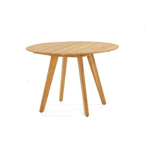 <b>Round</b> Teak Outdoor Dining <b>Table</b> Solid Wood <b>Patio</b> Garden <b>Table</b> 4 Seater - Product Image 1