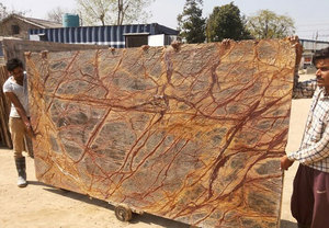 Bloc de marbre Rain Forest, finition naturelle, écologique, pour comptoirs de cuisine et dessus de meubles de salle de bain - Product Image 3
