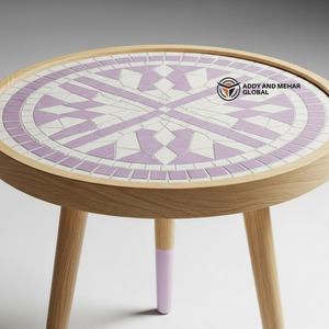 Handcrafted Meena <b>Stool</b> – <b>Round</b> Wooden Meenakari Design Accent <b>Stool</b> with Decorative Top for Living Room & Bedroom - Product Image 5