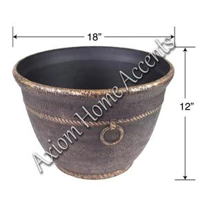 Axiom Home Accents Vintage Metal Garden <b>Hose</b> Pot with Decorative Handles Large Capacity for Garden or Patio Use - Product Image 4