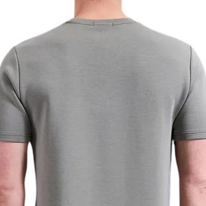 Camiseta de Cuello Redondo para Hombre con Logotipo Personalizado al por Mayor, Camiseta Informal Gris de Manga Corta de Algodón, Ropa Deportiva para Fitness - Product Image 4
