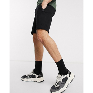 Men's Black Cotton Bermuda <b>Shorts</b> Mid Waist Elastic Waist With Pockets Casual Style Breathable Woven Fabric - Product Image 3