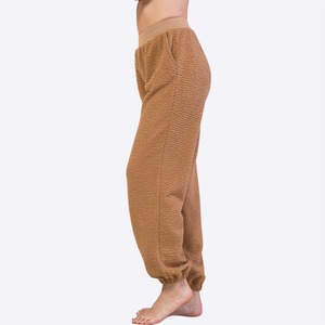Manufacture Women Wholesale Cotton Sport Wear Yoga <b>Flare</b> Wide <b>Legging</b> Drawstring High Waist Women's Sweat Pant Joggers - Product Image 2