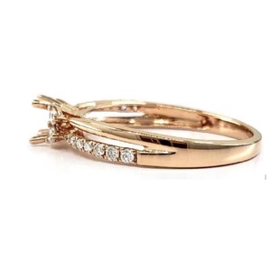 Vente en gros de Hong Hong Hong Bagues de fiançailles de luxe rondes en or rose massif 18 carats de qualité supérieure faites à la main avec diamant naturel pour femmes - Product Image 2