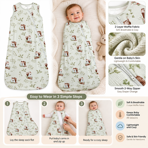 Couverture bébé gaufrée imprimée |   Couverture pour nouveau-né en coton de bambou doux |   Serviette d'emmaillotage pour bébé à 2 couches, literie douillette pour la crèche et cadeau de naissance - Product Image 4