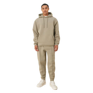 Conjunto Deportivo de 2 Piezas para Hombre, de Algodón y Poliéster, Color Sólido, Personalizable, Transpirable y Suave, para Gimnasio y Jogging, Venta al Por Mayor - Product Image 1