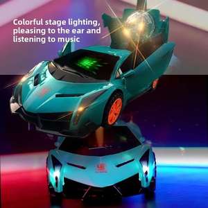 Voiture électrique transformable avec portes automatiques rotatives à 360 degrés, lumières LED, musique, modèle réaliste pour enfants, sport, 12V, matériau ABS - Product Image 3