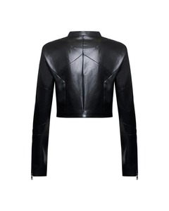 Chaqueta de Cuero Genuino para Mujer, Estilo Motero, Corte Ajustado, a la Moda - Product Image 2