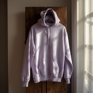 Sudadera con Capucha Morado Claro de Algodón y Forro Polar, Estilo Casual Urbano, Oversize, OEM - Product Image 2