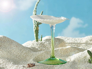 Verres à cocktail de luxe faits à la main, écologiques, à double paroi, en coquillage, vaisselle de bar côtière unique, verre à vin en coquille de conque naturelle, plage - Product Image 5