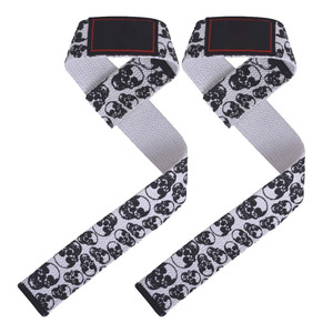 Sangles de levage en coton à motif squelette pour une meilleure adhérence, sangles de poignet rembourrées pour les passionnés de fitness et les culturistes - Product Image 1