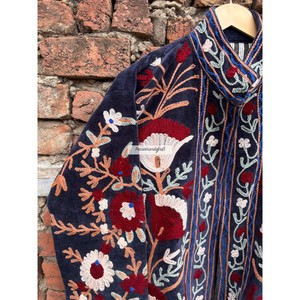 Wholesale Suzani Jacket Handmade Velvet Jacket Floral Embroidery Jacket With Inside Cotton Lining Boho Chic Jacket - Product Image 2