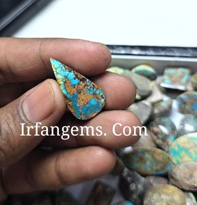 Pierre précieuse naturelle Irfan Gems, turquoise Nishapuri, taille brillant ronde, pierre précieuse en vrac, 20-40 mm, 7-12 g, pour la fabrication de bijoux, provenant du Rajasthan - Product Image 5