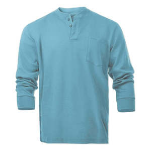 T-shirt bleu clair X-Large de style FR Henley Vêtements de sécurité résistants aux flammes - Product Image 1