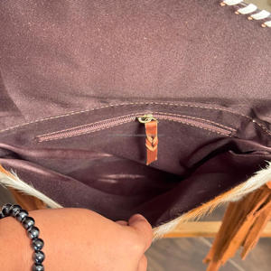 OEM ODM personnalisé vente en gros de femmes enveloppe en cuir usiné à la main sac à bandoulière à franges sacs à bandoulière en cuir de vache de créateur de haute qualité - Product Image 6