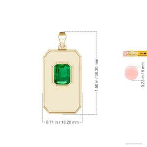 สินค้ามาใหม่ จี้รูปทรงแปดเหลี่ยมยาวประดับมรกตสีเขียวเจียระไนแบบ Emerald-Cut ทอง 14K 18K สำหรับผู้ชาย พร้อมสร้อยคอแบบมีโซ่เชื่อมต่อ รับผลิตแบบ OEM - Product Image 6