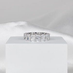แหวนเพชรทรงรัศมี 8 กะรัต ผลิตในห้องปฏิบัติการ ประดับเพชรเต็มวง 14K ทองคำขาว สำหรับงานแต่งงานและหมั้นหมาย สำหรับผู้หญิง เครื่องประดับแบบซ้อนได้ - Product Image 6