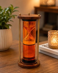 Reloj de Arena Grande Naranja con Marco de Madera Vintage, Decorativo y Silencioso, para Hogar, Cocina, Oficina o Escritorio - Product Image 6