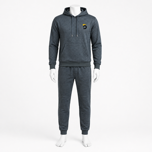 Ensemble de survêtement à capuche pour homme, noir et blanc, avec blocs de couleur, manches longues, pantalon de jogging, tenue décontractée d'automne avec logo frontal - Product Image 1