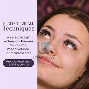 Pinces à cils réutilisables en acier inoxydable de couleur bleue, légères et durables, vente directe d'usine - Product Image 6