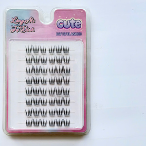 Self <b>Adhesive</b> Cruelty-Free Glossy Synthetic Hair <b>Eyelashes</b> Natural Look No Glue Needed DIY Lash Clusters <b>Reusable</b> Lashes for - Product Image 2