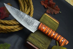 Cuchillo de chef premium a precio de fábrica, cuchillo de chef de acero de Damasco de 10 pulgadas con mango de madera, punta curva, logotipo personalizado, afilado como una navaja. - Product Image 4