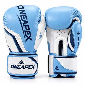 Guantes de Boxeo Transpirables Azules y Blancos, Guantes de Entrenamiento Profesional, Guantes de Boxeo Acolchados, Logotipo Personalizado OEM, Guantes Deportivos al por Mayor - Product Image 1