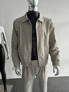 Chaqueta deportiva impermeable de poliamida con logotipo personalizado para hombre, conjunto de dos piezas con cremallera y cortavientos. - Product Image 4