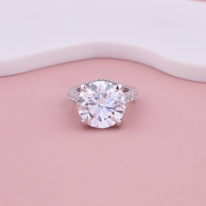 Exquis 10.0Ct Round IGI Lab Grown Diamond Solitaire Hidden Halo Ring en 10K 14K 18K Solid Gold Wedding Anniversary Gift - Product Image 1