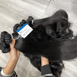 Produit phare : Extensions de cheveux Remy vietnamiens 100 % naturels, lisses, de qualité supérieure, couleur noire, sans nœuds, cheveux humains bruts soyeux - Product Image 6