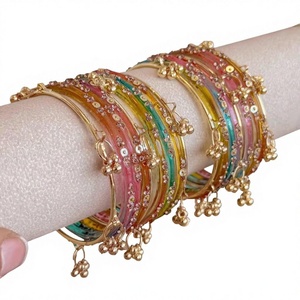 2026 New Style Bridal <b>Bangle</b> Set Silver Plated Geometric Design Kundan Crystal <b>Bangles</b> Punjabi Kashmiri Churiyan for Wedding - Product Image 1