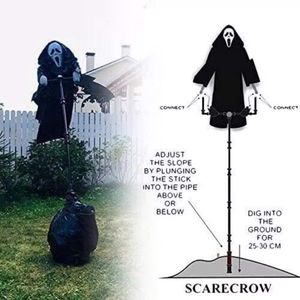 Scary Ghostface Halloween Decorations Outdoor Flying Scream & Scarecrow Decorative Set - Product Image 5