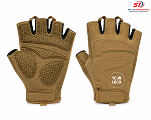 Gants de cyclisme demi-doigts style utilitaire, résistants à l'usure, antidérapants, pour vélo de gravier, vente en gros, logo personnalisé OEM - Product Image 1