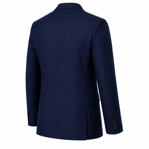 Veste de costume homme marron style britannique, revers cranté, simple boutonnage, infroissable, coupe droite, mélange de laine - Product Image 4