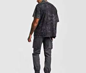 เสื้อยืดลายฟอกสีสไตล์วินเทจทรงโอเวอร์ไซส์สำหรับผู้ชาย พิมพ์ลายบนผ้าฝ้าย 100% เสื้อยืดฟอกสีแบบยูนิเซ็กซ์ - Product Image 6