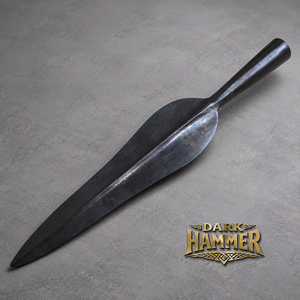 Punta de Lanza Vikinga Medieval Forjada a Mano, Punta de Lanza de Hierro en Forma de Hoja Ancha con Cresta Central y Encaje Tubular - Product Image 2