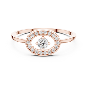 Anillo Minimalista de Oro Amarillo Sólido de 14k con Diamantes Cultivados en Laboratorio de Corte Redondo, Anillo de Boda Clásico, Regalo para Ella - Product Image 2