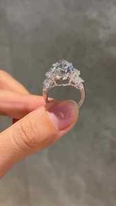 Anillo de Moissanita con Corte de Pera y Racimo de Diamantes, Plata de Ley 925 Original, Joyería Fina para Mujer, Regalo de Aniversario para Enamorados - Product Image 6