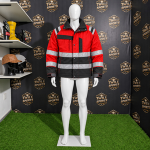 Hi Vis <b>Jackets</b> for Men Reflective Safety Construction <b>Worker</b> Winter Coat Waterproof with Black Bottom Outdoor Protective Apparel - Product Image 4
