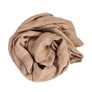 Couverture portable simple en coton uni, grise, tissée, douce, confortable et légère, type couverture d'emmaillotage - Product Image 5