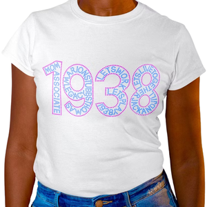 เสื้อยืดแขนสั้นประดับเพชรขาว ปี 1938 เสื้อยืดลำลองสำหรับผู้หญิง ลายกราฟิก แฟชั่นทันสมัย ดีไซน์วิบวับ สตรีทแวร์ เสื้อผ้าใส่ได้ทุกวัน - Product Image 1