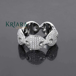 Moissanite <b>Cocktail</b> <b>Ring</b> 925 Silver 18K <b>Gold</b> Pave Setting Geometric Luxury Women's Wedding Jewelry - Product Image 1