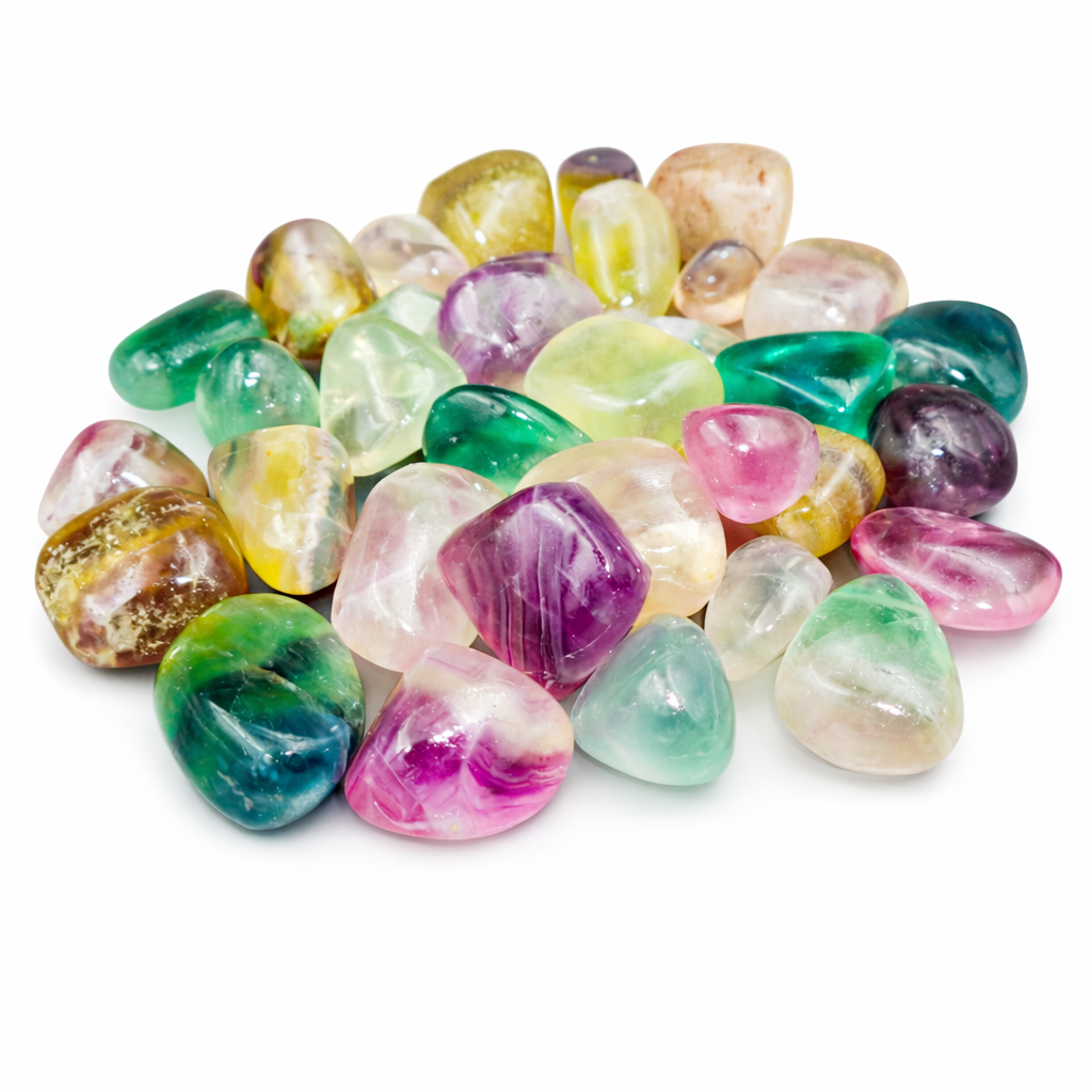 Fluorites roulées multicolores