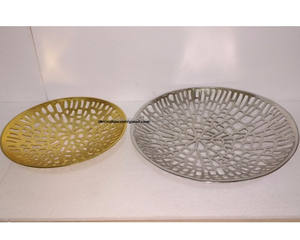 Wholesale Modern Gold-Finished Aluminum <b>Decorative</b> <b>Tray</b> Customized for Home & Table for Christmas Ornaments Handicraft India - Product Image 1