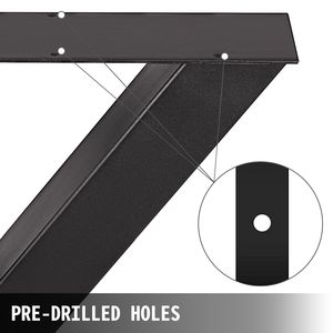 Set di 2 Gambe per Tavolo da Pranzo a Sezione Quadrata Rinforzata da 3,1 Pollici, Altezza 16 Pollici, Larghezza 15 Pollici, Gambe in Acciaio da 3,1 Pollici per Tavolo da Pranzo - Product Image 5