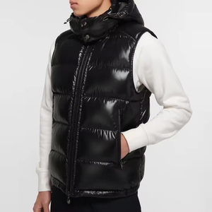 Men Hooded Puffer Vest Custom Windproof Quilted Thermal Reflective Lining <b>Gilet</b> - Product Image 6