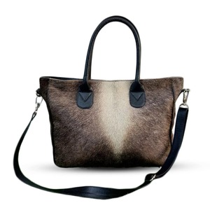 Bolso Tote de Cuero Genuino con Pelo, Venta al por Mayor de Fábrica, Bolso de Hombro Vintage de Gran Capacidad - Product Image 1